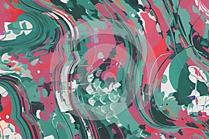 Vector illustration of red pink green white shapes background wallpaper pattern