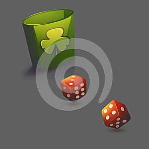 Vector illustration red realistic game dice set