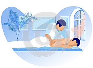 Vector Illustration Rehabilitation Massage Cartoon