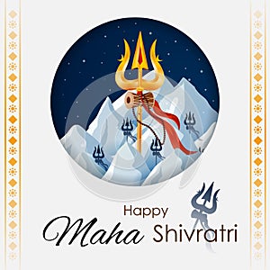 vector illustration of religious background of Lord Shiva for Shivratri, traditional festival of India