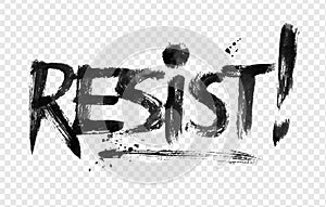 Vector illustration of Resist word lettering photo
