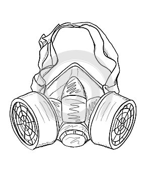 Vector illustration of respirator FFP1 FFP2 FFP3