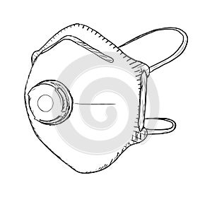 Vector illustration of respirator FFP1 FFP2 FFP3