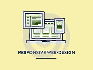 Vector illustration, responsive web-design shown