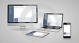 Vector Illustration of Responsive Website on Multiple Devices