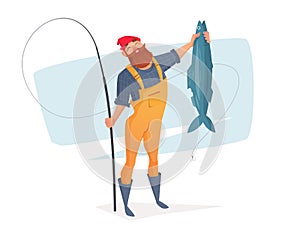 Vector illustration for rest on a fishing trip.