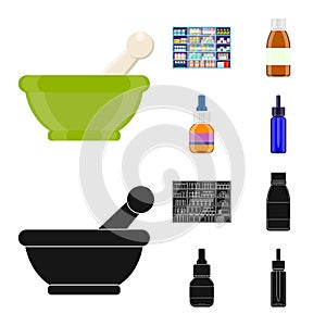 Vector illustration of retail and healthcare icon. Set of retail and wellness stock symbol for web.