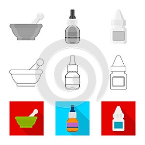 Vector illustration of retail and healthcare icon. Set of retail and wellness stock symbol for web.