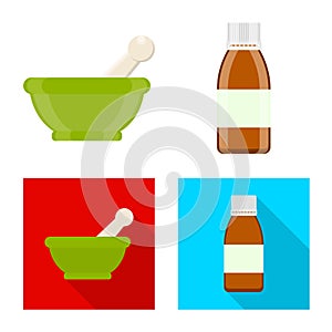 Vector illustration of retail and healthcare icon. Set of retail and wellness stock vector illustration.