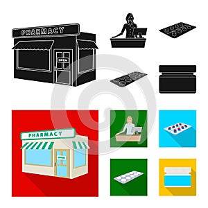 Vector illustration of retail and healthcare icon. Set of retail and wellness vector icon for stock.