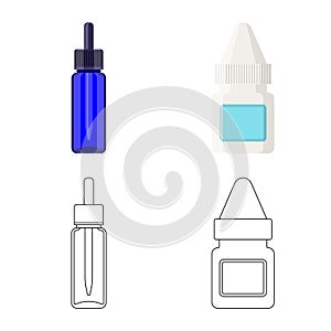 Vector illustration of retail and healthcare logo. Collection of retail and wellness vector icon for stock.