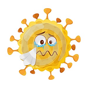 Vector illustration of a Rhinovirus in cartoon style isolated on white background photo