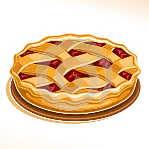 Vector illustration of Rhubarb Pie