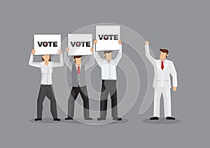 Support from Voters Cartoon Vector Illustration photo