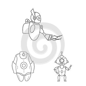 Vector illustration of robot and factory logo. Collection of robot and space stock vector illustration.