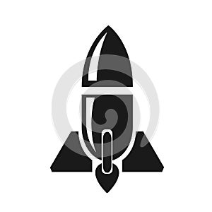 Vector illustration, rocket launch icon. Isolated.
