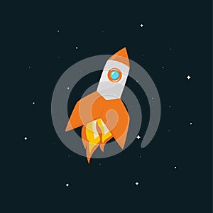 Vector Illustration of rocket launch