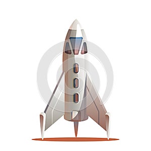 Vector Illustration Rocket Preparing for Launch