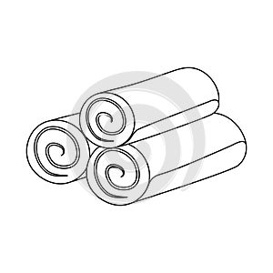 Vector illustration of roll and shower sign. Collection of roll and sauna vector icon for stock.