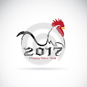 Vector illustration of rooster, 2017 Chinese new year card.