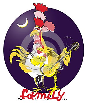 Vector illustration rooster, symbol of 2017 on the Chinese calendar. element for New Year design.