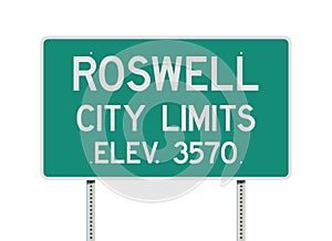Roswell City Limits road sign photo
