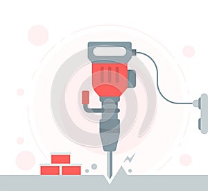 Vector illustration of the Rotary Hammer