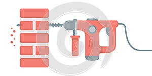 Vector illustration of the Rotary Hammer