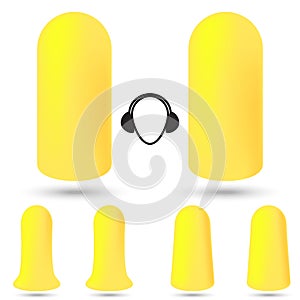 Vector illustration of safety foam ear plugs