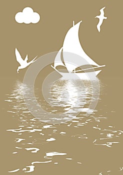 Vector illustration sailboat