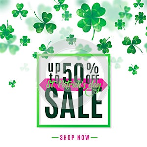 Vector illustration of saint Patrick day sale poster