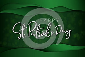 Vector illustration of saint patricks day greetings banner template with hand lettering label - happy st. patrick`s day-