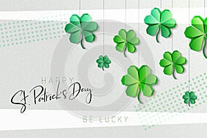 Vector illustration of saint patricks day greetings banner template with hand lettering label - happy st. patrick`s day-