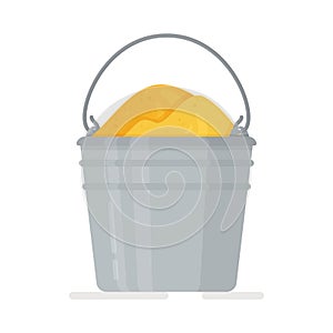 Vector illustration of sand bucket isolated on white background.