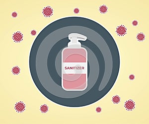 Vector Illustration for sanitizer background as precautionary measure from coronavirus