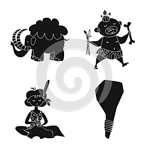 Vector illustration of sapiens and development  icon. Collection of sapiens and age vector icon for stock.