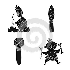 Vector illustration of sapiens and development sign. Collection of sapiens and age vector icon for stock.