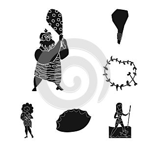 Vector illustration of sapiens and development symbol. Collection of sapiens and age stock vector illustration.