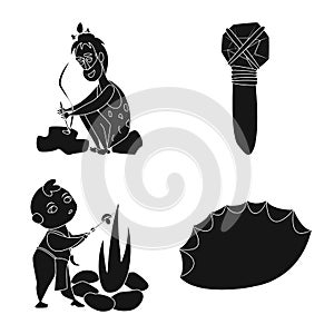Vector illustration of sapiens and development symbol. Collection of sapiens and age stock vector illustration.