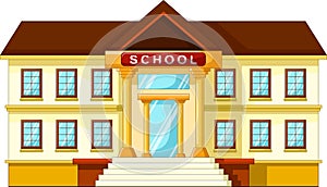 Vector illustration of school building cartoon