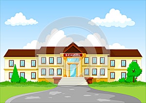 Vector illustration of school building cartoon