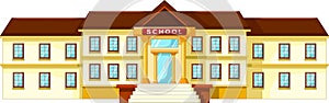 Vector illustration of school building cartoon