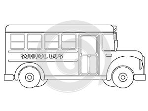 Vector Illustration School Bus Coloring Page