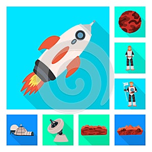 Vector illustration of science and cosmic  symbol. Set of science and technology  stock vector illustration.