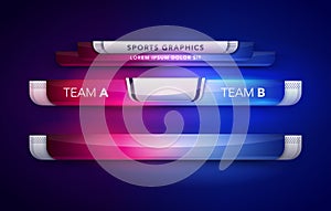 Vector Illustration Scoreboard Team A Vs Team B Broadcast Graphic And Lower Thirds Template For Sport, Soccer And Football