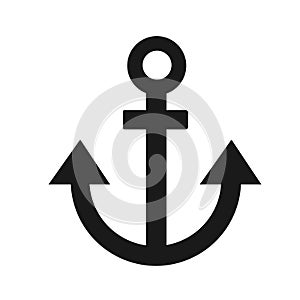 Vector illustration, sea anchor icon. Isolated.