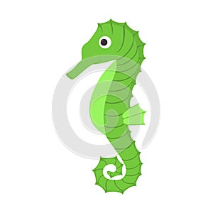 Vector illustration. Seahorse. Isolated object on a white background.