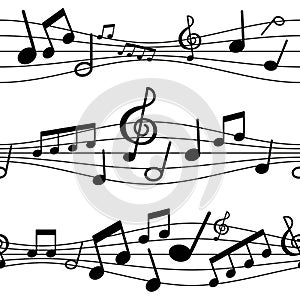 Illustration seamless background pattern musical notes