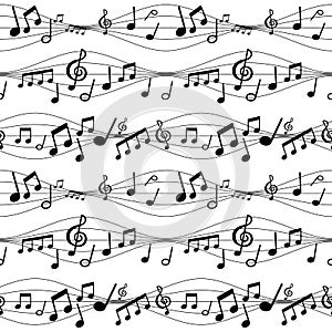 Illustration seamless background pattern musical notes