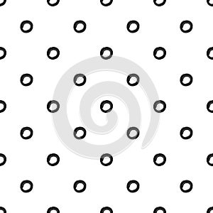 Vector illustration of seamless black dot pattern with different grunge effect rounded spots
